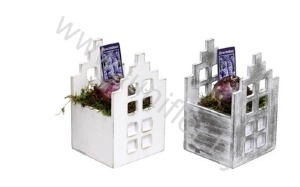 Гиацинт Houten Huis Wit/Grijs+Hyacint