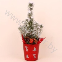 Сосна Pin.Sn.Glossy Rood Kersttoef SNOW