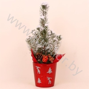 Сосна Pin.Sn.Glossy Rood Kersttoef SNOW